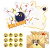 PTJJXA Pack of 12 Invitation Cards Children's Birthday Bowling Set,