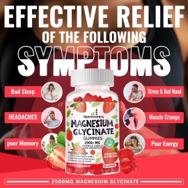 Openovomins Magnesium Glycinate Gummies 2500mg - Sugar Free Magnesium Potassium Supplement -