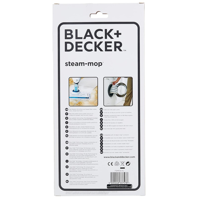 Black & Decker FSMP20 Steam Mop Replacement Pads x2