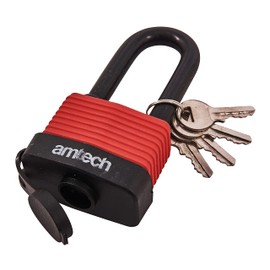 Amtech T0765 50mm Long Shackle Weatherproof Padlock, Outdoor Padlock, Wide Range of Security Applications