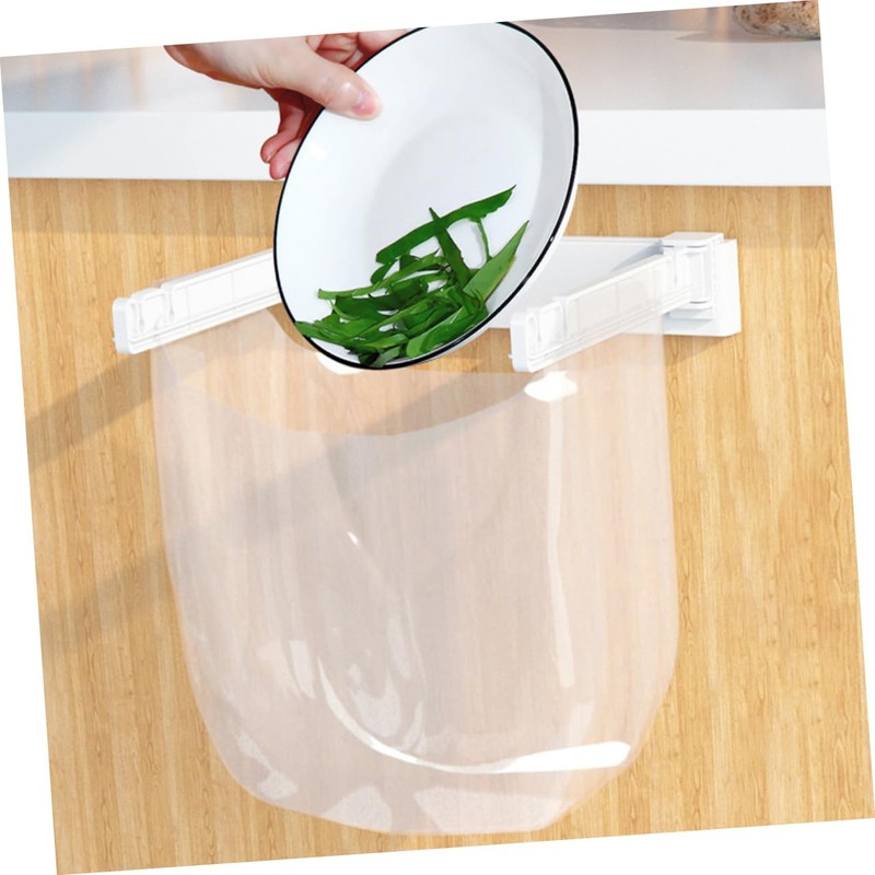 STOBAZA 2pcs Foldable Kitchen Trash Bag Holder Wall Mounted Rack