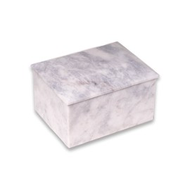 Deering Moments Marble Cremation Memorial Urn for Human Ashes Adult Size (White)