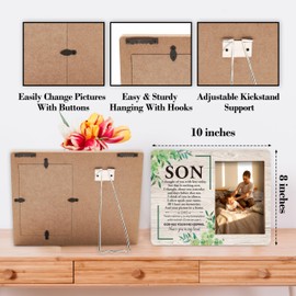 valucise Memorial Pictures Frame, Best Son Photo Frame, Sympathy Gifts For Loss Of Son, Funeral Remembrance Gifts, Farmhouse Home Living Room Bedroom Decoration -54