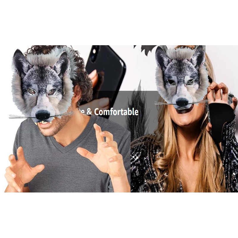 Valpeak Unleash Your Inner Wolf with Our Therian Wolf Mask,