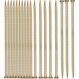 16 Inch Rebar Stakes (20 Pack)- 0.5 Inch Diameter Galvanized Steel Ground Anchors - Heavy Duty Plant Support Garden Stake for Speed Bump, Wheel Stop, Tent Stakes Metal Rebar Support