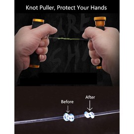 GaiRen Fishing FG GT Knot Puller Tool Assist, Fishing Knot Tying Tool, PE Fishing Line Spooling Pull Drag Tool, Tension Line Dragger for Saltwater, Gold