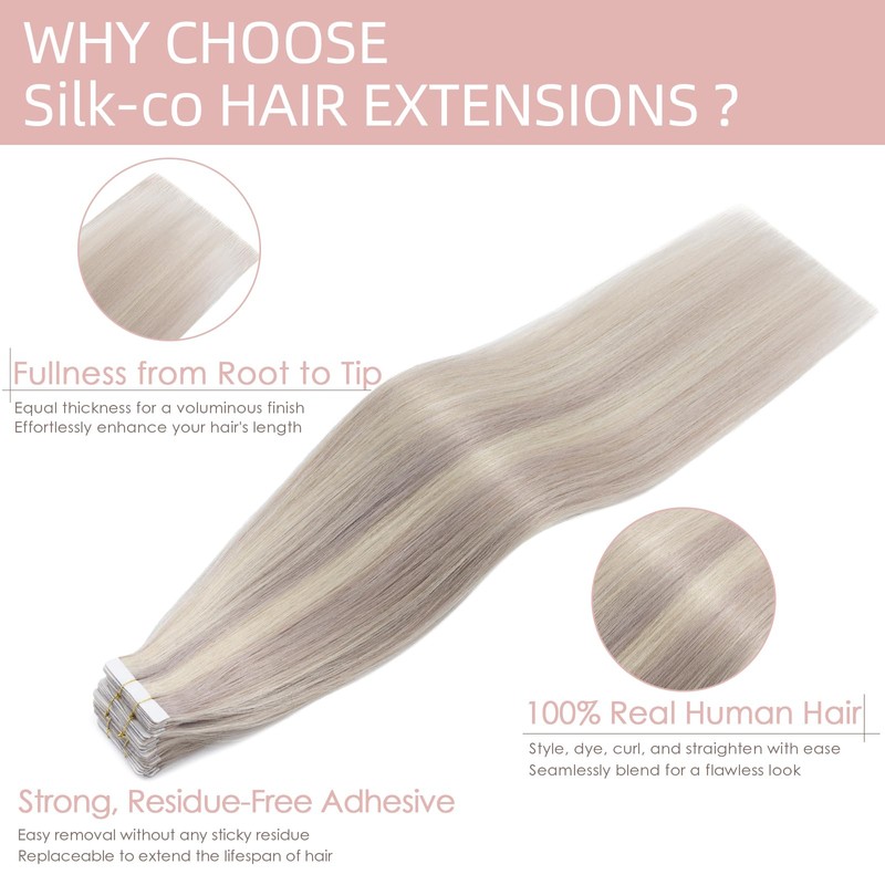 20 + 40 Pieces Real Hair Tape Extensions
