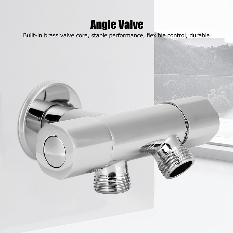 G1/2in Thread Brass 1 Inlet 2 Outlet Angle Valve ThreeWay