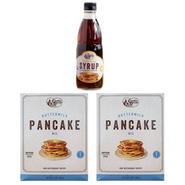 Cracker Barrel Pancake Mix Set! Includes Pancake Syrup and 2 Pancake Mix! Pure Natural Syrup & Buttermilk Pancake Mix! Delicious and Tasty Breakfast! Choose Your Set! (Pancake Mix & Syrup)