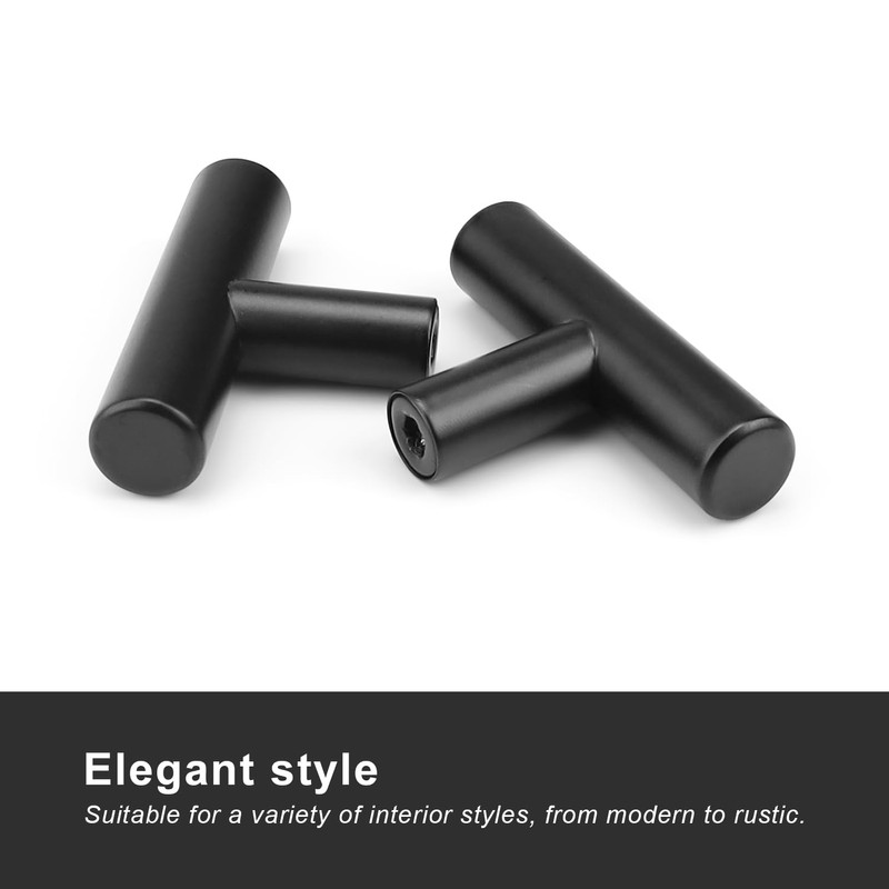 JANDH Small Stainless Steel Drawer Knobs Black Door Knobs Modern