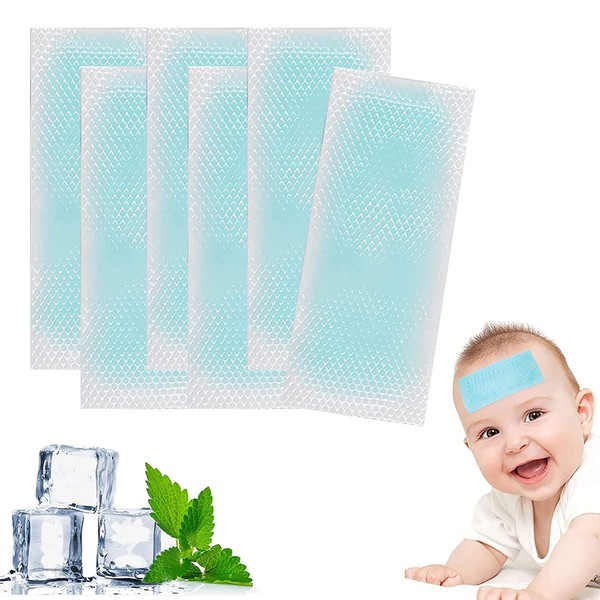 Cooling Patches, Pack of 6 Cooling Pads, Cold Warm Compress, Reusable Gel Cool Pack, Cooling Headaches for Injuries, bumps, Wisdom Teeth, Fever Cooling and Pain