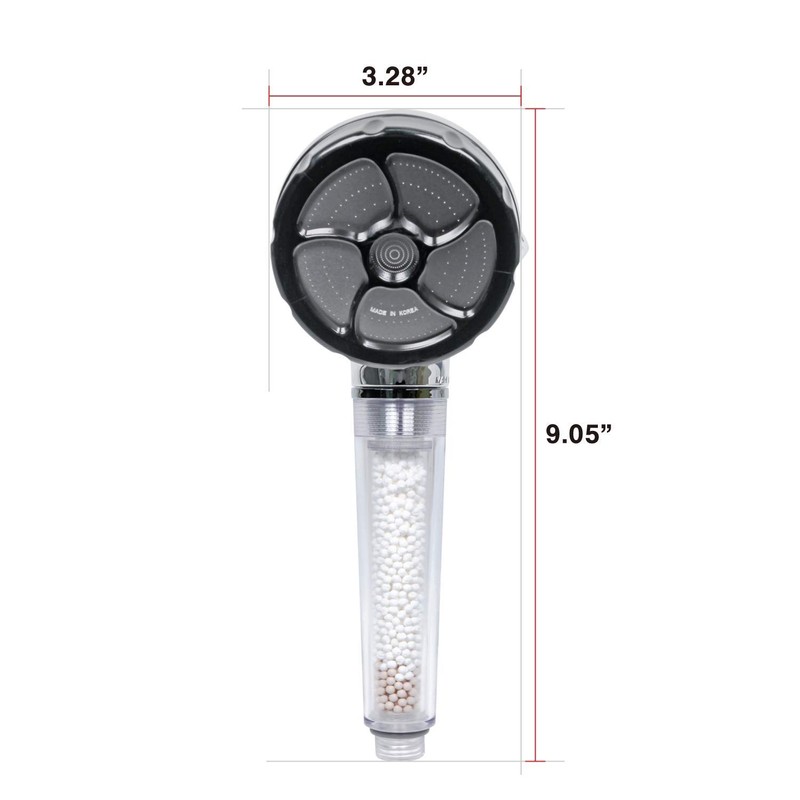 BIO CERA Premium Atozero Hand Held Filtered Showerhead, Remove Chlorine,
