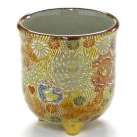 九谷焼 [Three Feet Tea Bowls] (180ml) 加賀 For M 'Lord, and Princess Feeling (Gold Flower, if)