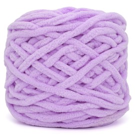 Chunky Chenille Yarn for Crocheting,Purple Fluffy Velvet Plush Yarn Thick Soft Chunky Chenille Yarn Baby Blanket Yarn for Crocheting Knitting Beginners 100g(Purple)