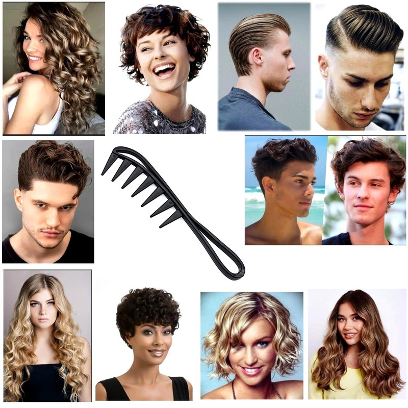 JZK 2x Extra wide tooth comb for wavy/curly hair, texture