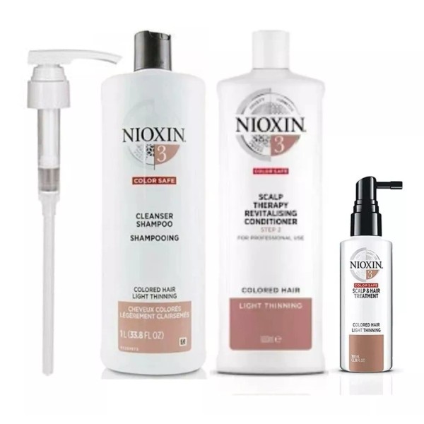Nioxin Sistema 3 Trio Shampo 1lt Acond 1lt Tratamiento 100ml