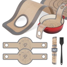 Silicone Bread Sling for Dutch Oven - 2 Pack Baking Mats with Silicone Brush and Storage Band, Non-Stick, Heat-Resistant & Easy to Clean, Reusable for Sourdough Bread Baking Supplies (Gray, 2 pack)