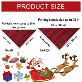 Unique Style Paws Dog Christmas Bandanas 1PC Washable Cotton Triangle Red Plaid Dog Scarfs for Small Medium Large Dogs and Cats