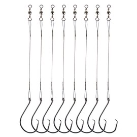 Uxwuy Fishing Circle Hooks Saltwater Catfish Hooks 50pcs Fishing Leader Hook Rigs for Catfish Bass Catfish Rig with Offset Fishing Hooks