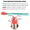 GUUZI 12V-24V/15A Momentary Push Button, NO Waterproof, Red LED Illuminated