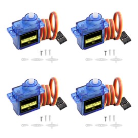 Micro Servo Motor Kit Binghe 4 Pieces 9G Micro Servo Motor Mini Micro Servo Motor RC Servo RC 9G Micro Servo for Small RC Helicopter/Helicopter/RC Plane Compatible with Arduino