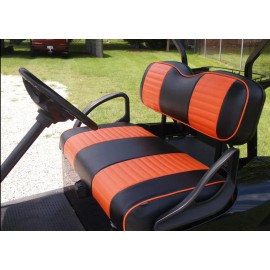 Huskey 2PCS Golf Cart Seat Cover Orange Black For EZGO Valor, TXT 2014-2022, Staple On