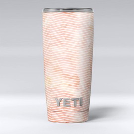 Design Skinz The Apricot Grunge Surface with Chevron - Skin Decal Vinyl Wrap Kit Compatible with The Yeti Rambler Cooler Tumbler Cups