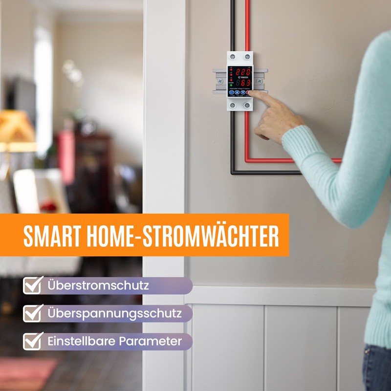 PJERJZN Adjustable Intelligent Circuit Breaker with LCD Display - Surge