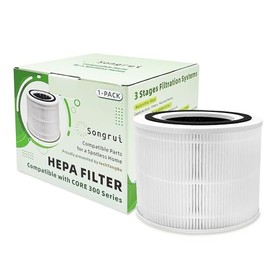 SONGRUI Replacement Cartridge Compatiable with LEVOIT Core 300 300S 300-P 300-RF Air Purifiers 3-In-1 High-Efficiency Activated Carbo (1)