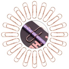 OFFCUP Pencil Holder Clips, 20pcs Pen Paper Clip, Multi Function Metal Pencil Clips Stainess Steel Pen Clip Holder Notebook Inserts Paper Clip for Notebooks Paper Clip Stationery Tool (Rose Red)