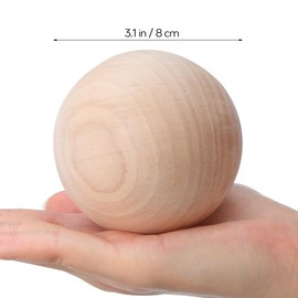 Lurrose 8 cm Round Ball Unfinished Wooden Balls Natural Wood Balls Round Craft Balls Made of Wood Wooden Balls Maple Wood Balls Solid Wooden Ball Small Wooden Ball Homemade Wood