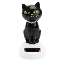 Zhuluck Solar Cat Toy Doll Dancing Cat Figure Car Ornament,Dancing Toys Ornaments Solar Powered Car Dashboard Interior Decoration Desktop Decor Gift Window Party Car Desk Home