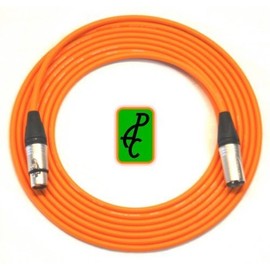 20 ft Canare Quad Microphone Cable Orange Neutrik XLR Male - Female