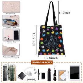 PLITI Gaming Tote Bag Video Game Lover Gift Junimo Forest Spirit Gift Stardew Game Inspired Gift Cozy Gamer Merchandise (Stardew Gaming TGblU)