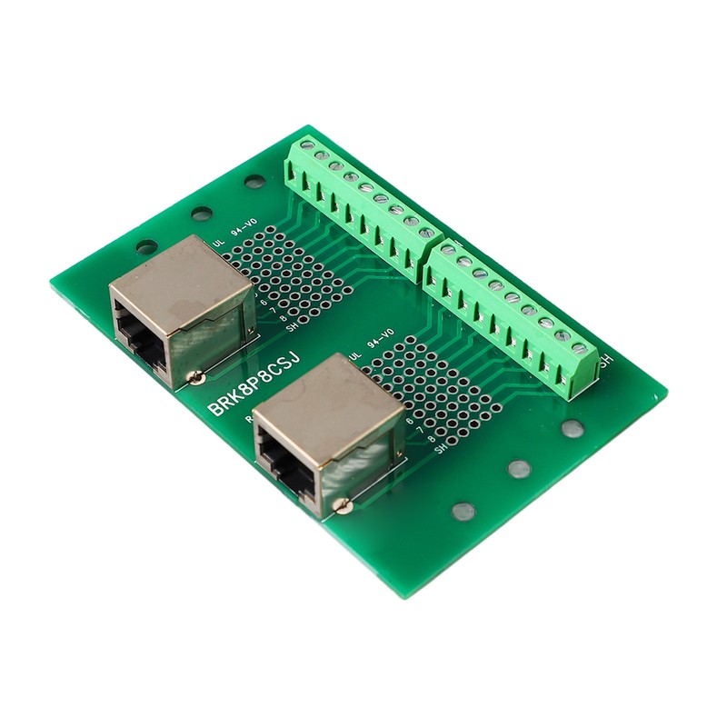RJ45 Ethernet Connector Breakout Board Dual Network Port Input Screw