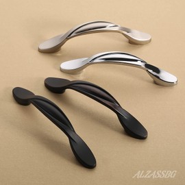 Alzassbg 10 Pack Oil Rubbed Bronze Cabinet Pulls, 3 Inch(76mm) Hole Centers Arch Twisted Cabinet Handles Kichen Hardware for Cabinets and Drawer AL3027ORB