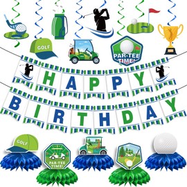 Golf Birthday Party Decorations, Pre-assembled Golf Party Decorations, Golf Happy Birthday Banner Golf Table Decorations, Golf Themed Party Decorations