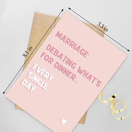 Naixiwen Humorous Wedding Anniversary Card for Wife Husband, Funny Anniversary Card for Him Her, Marriage Is Debating What's for Dinner Every Single Day