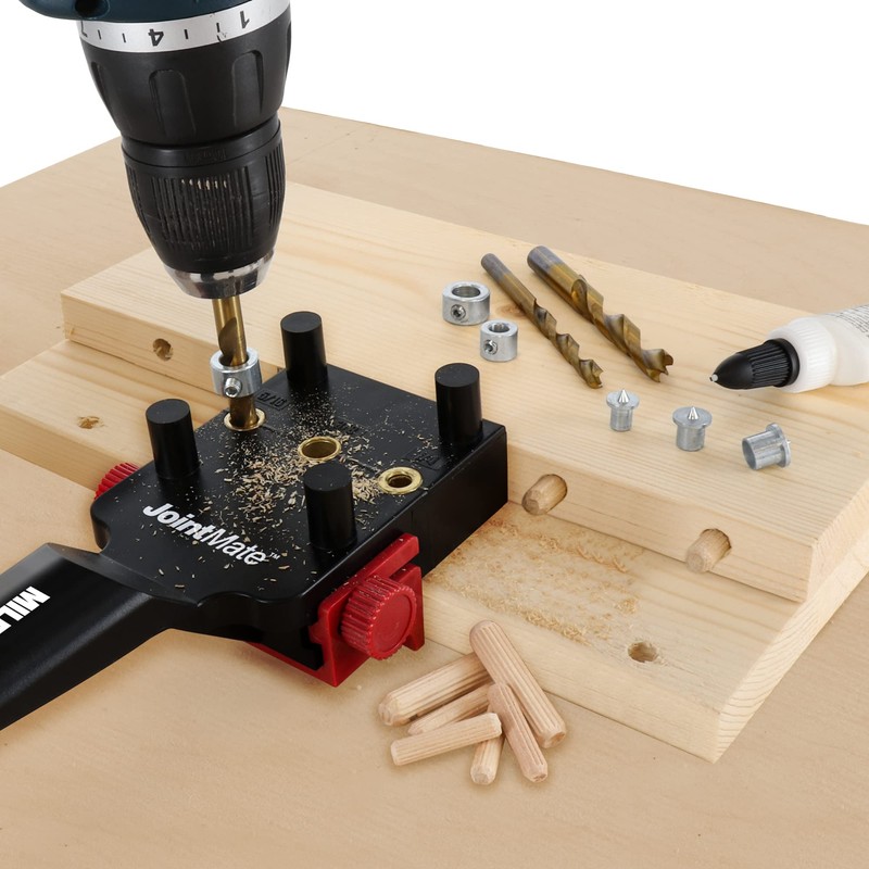 Milescraft 1333 DowelJig Kit - New, Improved, Self-Centering Handheld Dowel