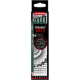 STABILO Graphite Pencil Othello ARTY - Pack of 6 - Assorted Grades - 2B, B, HB, F, H, 2H