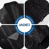 Floral 3 Piece Black Tuxedos for Men Jacquard Jacket Pants