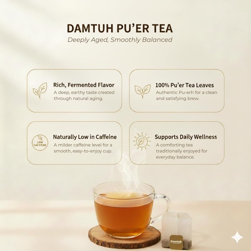 Damtuh Korean Pu-erh Tea – Aged & Smooth Dark Tea,