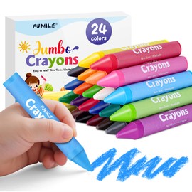 24 Colors Jumbo Crayons for Toddlers 1-3.Washable,Non-Toxic Crayon for Toddlers Ages 4-8.Easy to Hold and Unbreakable Big Toddler Crayons for Toddler Coloring.Best Gift for Holiday ,Travel and Art