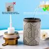 GIRLUFO Handmade Brown Foam Soap Dispenser,Ceramic Hand Soap Dispenser with