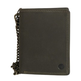 Harrys-Collection Wallet made of high-quality vintage leather + RFID with chain, black, purse