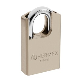Hermex CAI-50A Candado de Acero con Llave Anti-Ganzúa, 50 mm, 1 Unidad