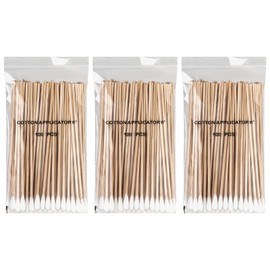 Vaincre 300PCS Pointed Cotton Swabs - 6" Long Cotton Swab Buds with Wooden Sticks, Precise Microblading Eyeshadow Tip Applicators, Microswabs Wood Sticks for Makeup Nail Art Tattoo Permanent Supplies
