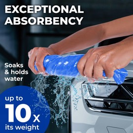Premium 2pk Mini +1 Free Shammy Cloth for Car Drying - (17”x13”) - Super Absorbent Chamois Towel for Car - Reusable Shammy Towel for Car - Scratch-Free Car Drying Towel