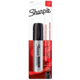 Sharpie Pro Magnum Permanent Marker, Chisel Tip, Black, 6 Count