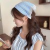 Thinslimer 3PCS Gingham Headband with Ruffle Trim,Non-Slip Hair Soft Head